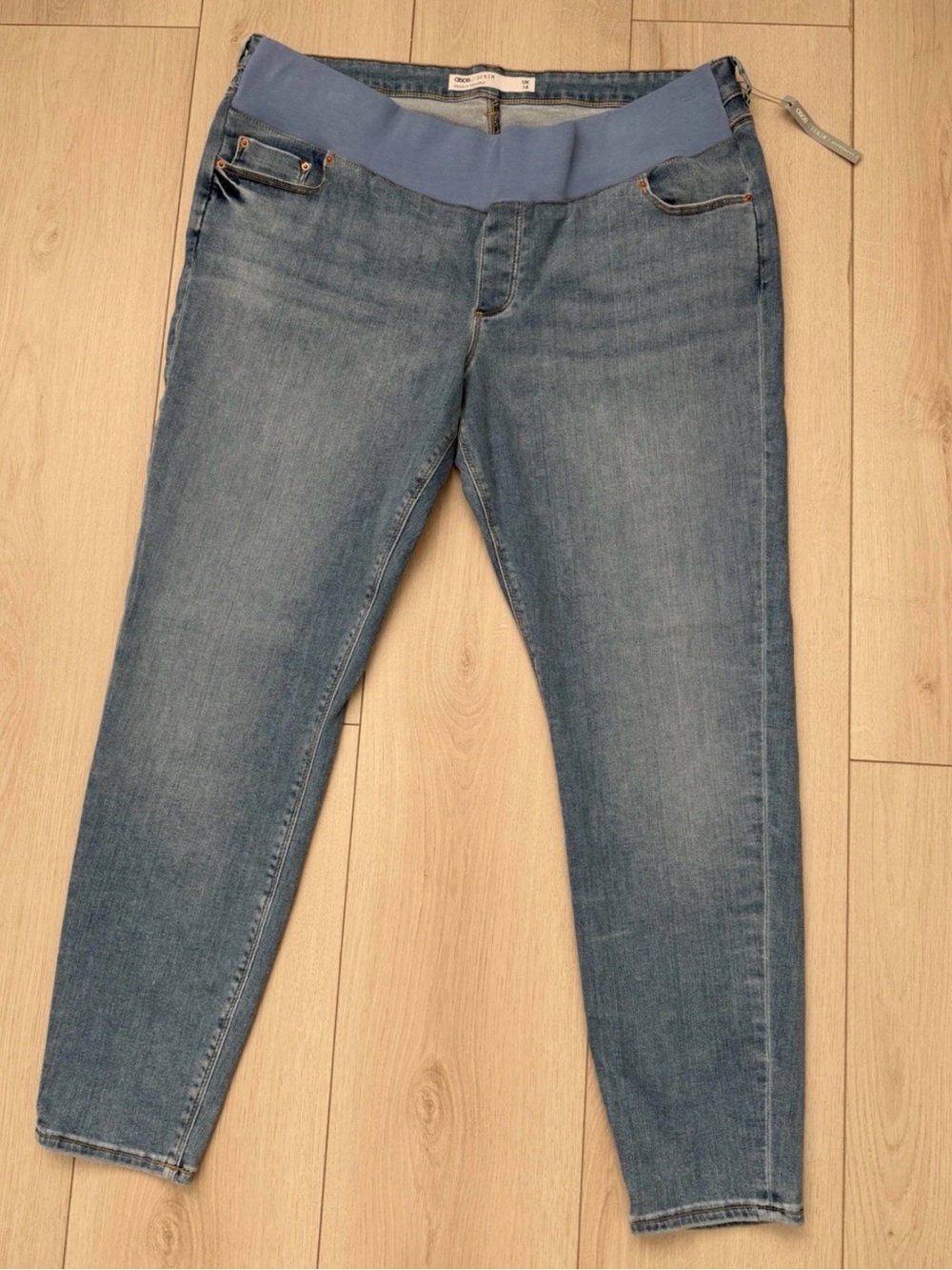 ASOS Denim Maternity Jeans with Blue Stretch Waistband